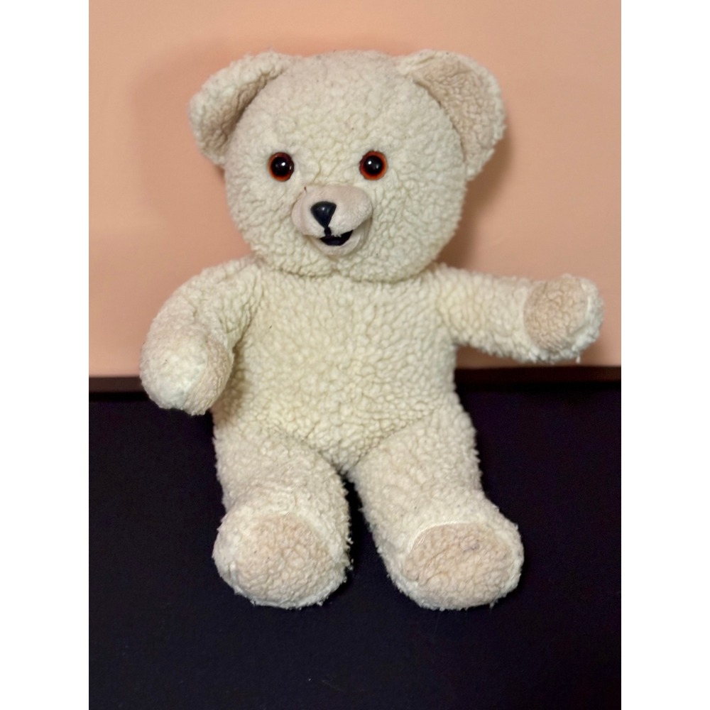Vintage 1986 Snuggle Bear Plush Russ Berrie Lever Brothers Cream Sherpa 15 inch